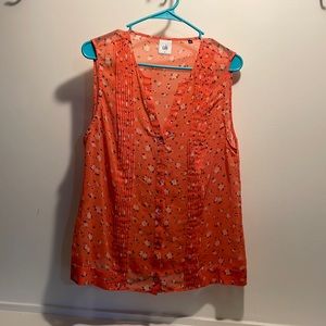 Cabi,large,orange with cream black flowers